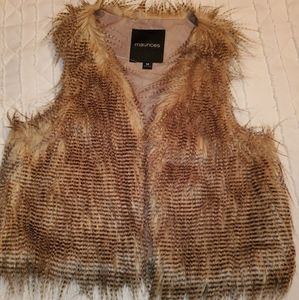 Maurices Brown Faux Fur Vest